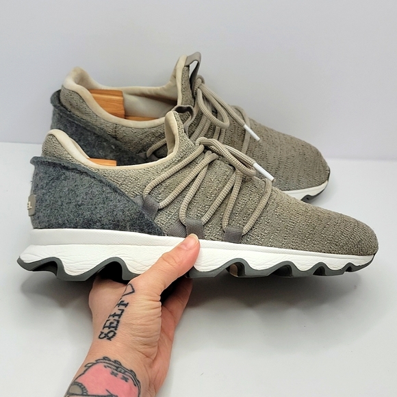 Sorel Shoes - Sorel | Kinetic dove grey knit lace-up sneakers | WMS 9.5